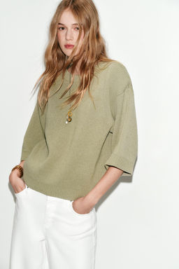 KNIT JUMPER WITH SHOULDER PADS - Zara фото 2