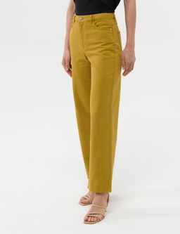 Ye_il High Waist Flare Fit Jean Pantolon