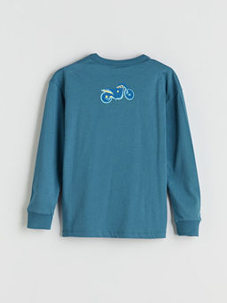 Bisiklet Yaka Bask?l? Erkek ?ocuk Ti??rt