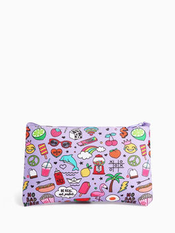 Цена за 3 шт. Косметичка-пенал на молнии, плоская, с рисунком Лето, сиреневая - Simaland фото 2