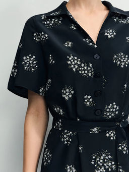 Платье с поясом и цветочным принтом - Zarina фото 7