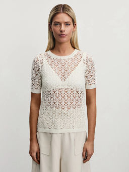 Джемпер ажурной вязки из вискозы / Zarina  фото 4