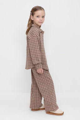Crockid _ КР 400730/беж,гусиная лапка к507 брюки для дев  фото 4
