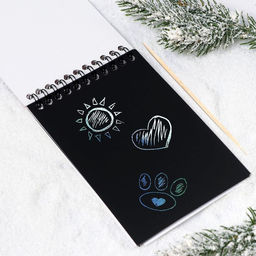 Блокнот-гравюра Новогодние подарки 10 листов, лист наклеек, штихель - Школа талантов фото 4