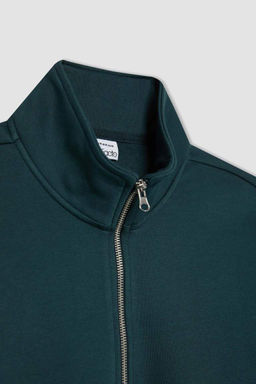Толстовка Comfort Fit на молнии с воротником-стойкой - Defacto фото 8