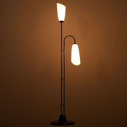 Торшер напольный BayerLux «Симпл», 2×15 Вт, E27, черный, 37×28×154 см