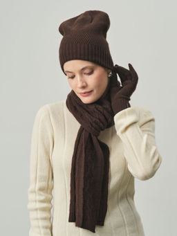 Шапка из кашемира KW101172-F шоколадная - Gobi фото 2
