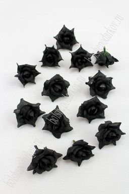 Головки цветов Розочка 4 см (50 шт) SF-46, черный №34