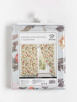 Комплект штор для кухни с подхватами Этель Цветущий сад 145?180 см - 2 шт., 100% п/э