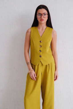 12441 Костюм брючный с жилетом шафран - Martichelli фото 3