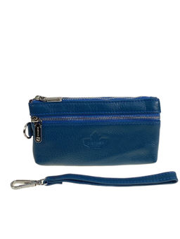 Женский кошелёк из натуральной кожи, цвет синий