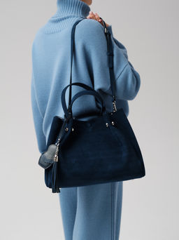 Замшевая сумка с матрешкой Vasilisa DBR 31210 синяя глубина  фото 7