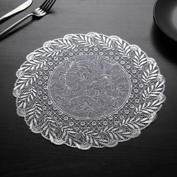 Набор салфеток ажурных для стола Доляна Подсолнухи, 3030 см, 4 шт, ПВХ, цвет серебряный  фото 2