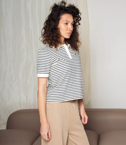 Футболка #КТ1002 (3), тёмно-синий, молочный