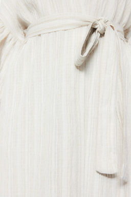 Ekru Kusakl? Maxi Dokuma Volanl? Keten Kar?s?ml? Plaj Kimono&Kaftan TBESS23KM00028 - Trendyolmilla фото 5