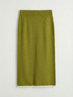 Beli Lastikli Y?rtma?l? Triko Kalem Etek