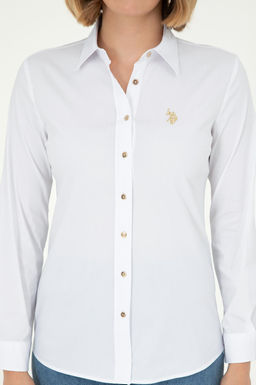 Рубашка U.S. Polo Assn Basic белая с длинным рукавом