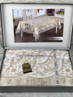 Скатерть EFOR ETERNITY 160*220 прямоугольная капучино S.KAHVE