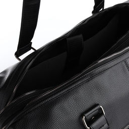 Сумка дорожная на молнии, длинный ремень, цвет чёрный - Simaland фото 3