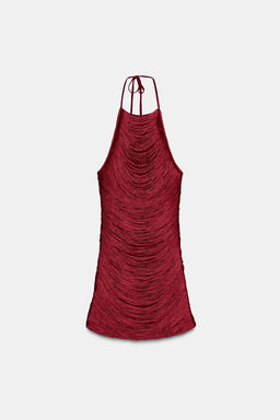 SHORT HALTER DRESS WITH FRINGING - Zara фото 6