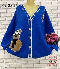 Кардиган женский на пуговицах (рисунок мишка) - Bruno фото 4