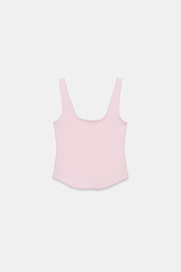 TOP RIB TIRANTES / Rosa pastel - Zara фото 2