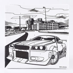 Картина по номерам для детей «Тачка в мегаполисе», 15×15 см