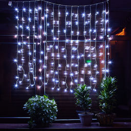 ULD-C1515-160/DTA WHITE IP20 Занавес светодиодный,1,5х1,5 м, 160 led, белый, с контроллером, провод прозрачный, IP20 - Volpe фото 6