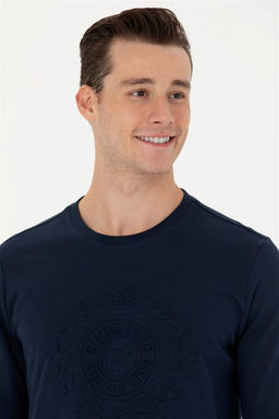 Свитшот мужской U. S. Polo Assn темно-синий из хлопка - U.s. polo assn фото 9