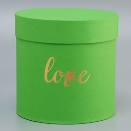 Коробка подарочная, круглая, с тиснением Love, салатовая,18?18?18 см - UPAK LAND фото 4