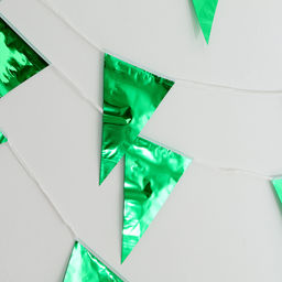 Гирлянда «Флажки», 20 флажков, 10 метров, цвет зелёный