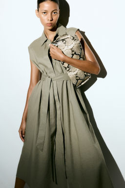 Vestido camisero en mezcla de lino - H&m фото 3