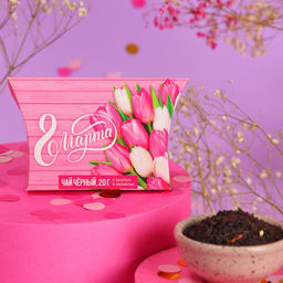 Цена за 2 шт. Чай подарочный чёрный Любви и счастья. 8 Марта, с ванилью и карамелью, 20 г