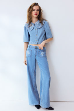 Blusa denim con cuello Peter Pan - H&m фото 4