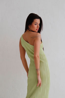 12605 Платье асимметричное фисташковое - Martichelli фото 13