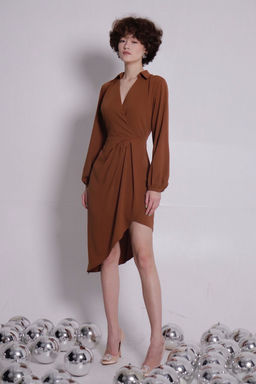 11387 Платье с запахом кофе - Martichelli фото 8