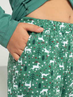 Пижама детская кулирка с брюками "БЭМБИ" ЗЕЛЕНЬ