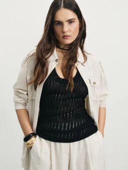 Майка ажурной вязки из вискозы / Zarina  фото 2