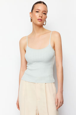 Mint Fitil Orgulu Basic Triko Bluz TWOSS24BZ00263 - Trendyolmilla фото 3