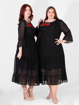 Платье черное длинное нарядное - Almond фото 7