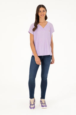 U. S. Polo Assn / Женская сиреневая футболка - U.s. polo assn фото 11