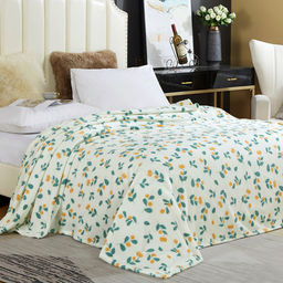 Плед/покрывало 240х200см "Облепиха", велсофт "California" набивной, полиэстер 100%, плотность 160г/м2, упаковка: 20х33см пояс бумажный, "Домашняя мода" (Россия)