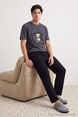 Antrasit Regular Animal Homewear Pijama Tak_m_ TMNAW27PT00004 - Trendyolmilla фото 2