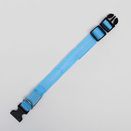 Ошейник с подсветкой размер S, ОШ 35-43 х 2,5 см, 3 режима свечения голубой - Пижон фото 3