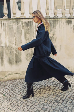 COMBINED INTERLOCK MIDI SKIRT - Zara фото 2