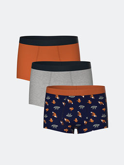 Bask?l? Erkek ?ocuk Boxer 3l?