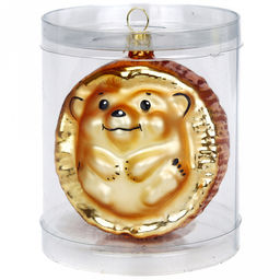 Елочная игрушка фигурка стеклянная Ежик h6,2см, ручная художественная роспись, подарочная упаковка (Россия) - Домашняя мода фото 2