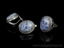Кольцо Серьги с лазуритом размер 19