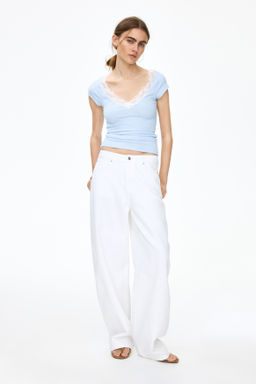 Top con escote de encaje en V - H&m фото 6