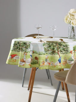 Скатерть Этель Family picnic, d=150 см 3 см с ВГМО, 100% хлопок, саржа 190 г/м?